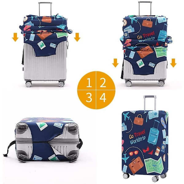 Luggage Cover Washable Suitcase Protector Anti-scratch Suitcase Cover Fits 18-32 Inch(autumn Leaves, S) COLOR6 L