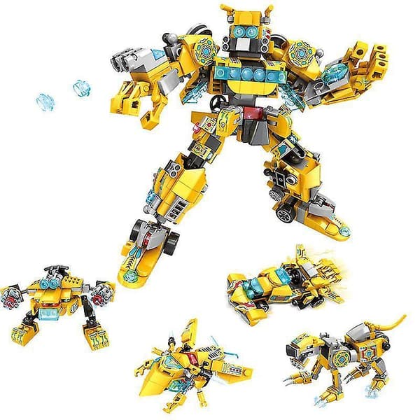 4 In 1 Small Particle Assembled Building Blocks Wasp Deformation Mecha Human Small Particle Assembled Building Blocks