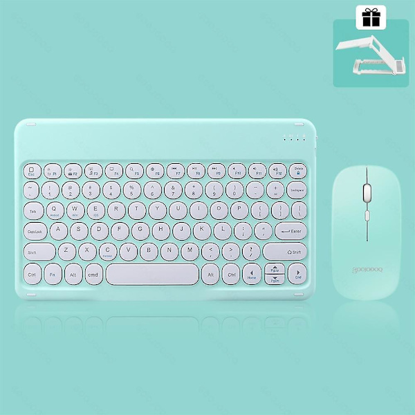 Ipad Keyboard And Mouse Combo, Wireless Bluetooth Keyboard Green C