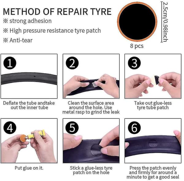 Bicycle Repair Tool Kit With Mini Bicycle Pump, Multi-tool, Tire Changer, Self-adhesive Patches And Bicycle Bag