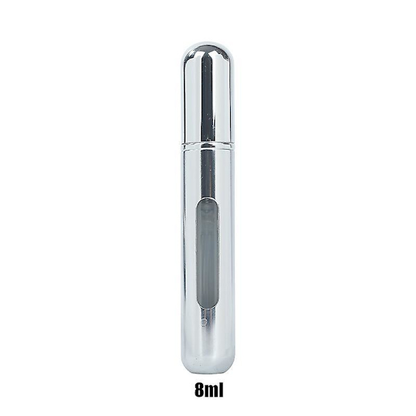 8ml Portable Mini Refillable Perfume Bottle With Spray 8ml bright silver