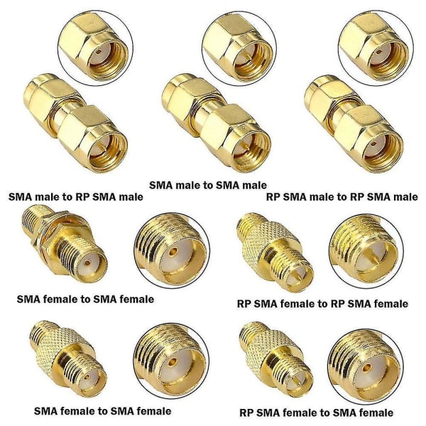 15 Type Rf Antenna Adapter Kit Sma Connector Sma Male Female Converter For Wifi Antenna Extension C