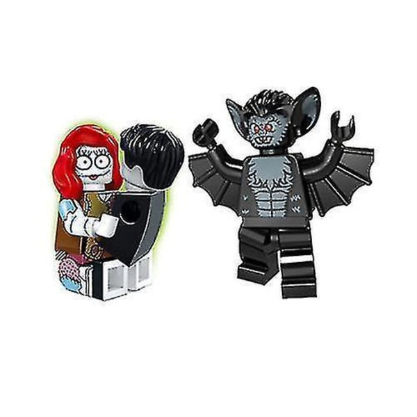 Mng 16 stk./sæt Halloween Zombie Dukker Vampyr Batman Spøgelse Små Partikler Samlet Byggeklods Legetøj