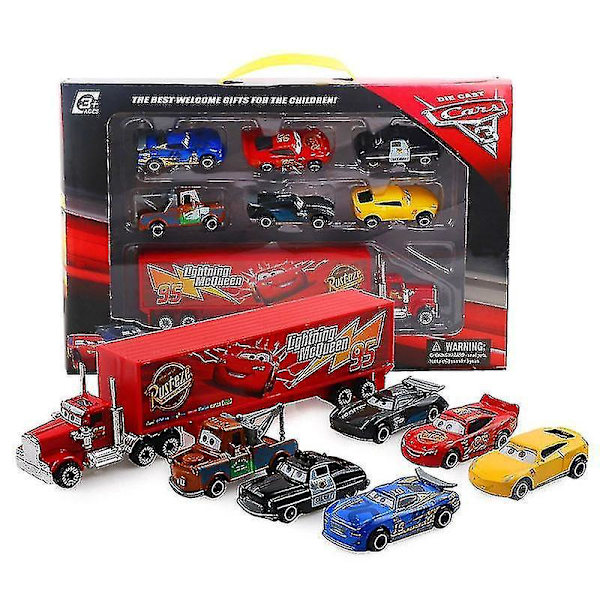 7kpl Set Disney Pixar Auto 3 Salama McQueen Jackson Storm Mack Setä Rekka 1:55 Painevalettu Metalliauto Malli Lelu Poika Joululahja