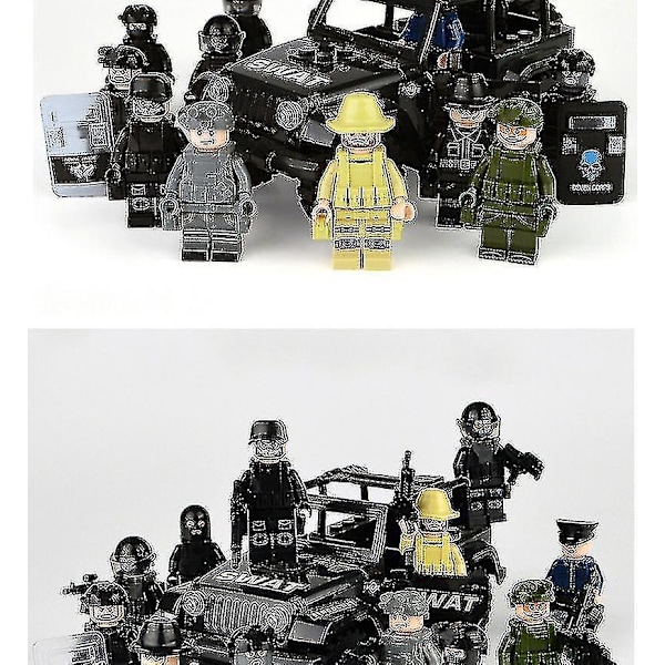12pcs Special Police Minifigure Building Block Doll Small Particle Assembled Doll Toy