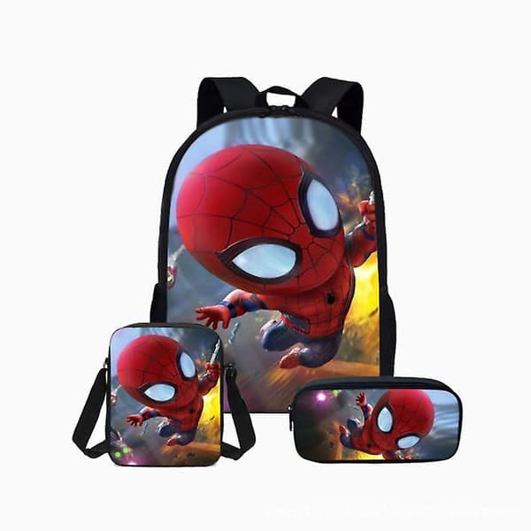 Spiderman Primary And Secondary School Theme School Bag 3-piece Set Computer Bag Messenger Bag Pencil Case