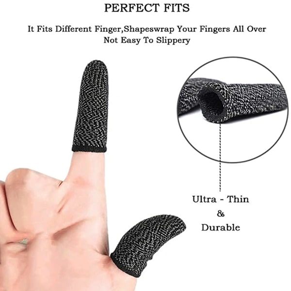 10pcs Mobile Gaming Controller Finger Sleeve Non Slip Sweatproof Touching Screen Finger Cover For Blue