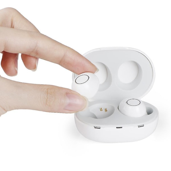 Mini Ear Hearing Aids Usb Rechargeable Apparatus In Ear Invisible Hear White