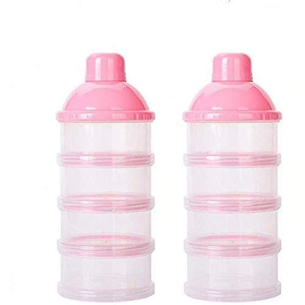 Milk Powder Dispenser, 2 Pcs Formula Milk Powder Scoop, 4 Layer Milk Powder Box With Three Openings Snack Storage Container