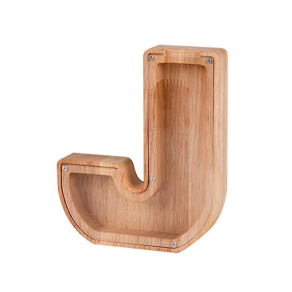 Wooden Piggy Bank Alphabet Cash Box Letters Coin Piggy Bank Kids Money Box J
