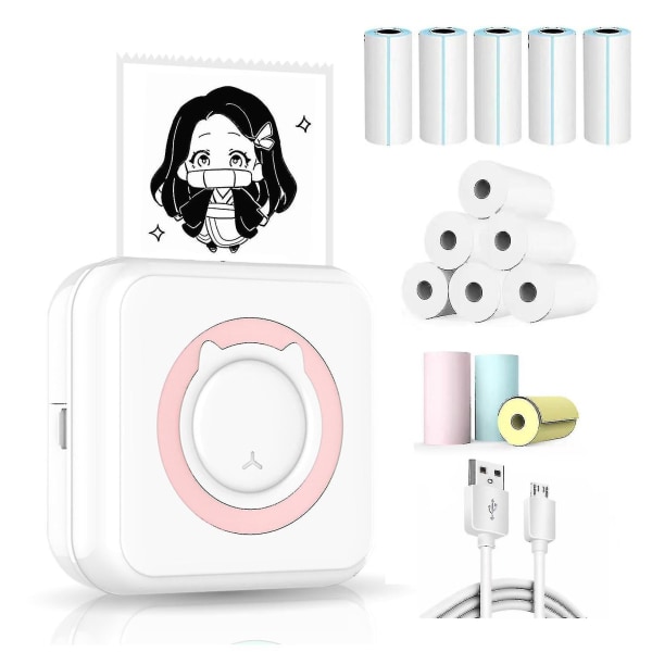 Mini Pocket Sticker Printer, Bluetooth Wireless Portable Mobile Printer Machine Thermal Printer For Notes, Memo, Photo, Pocket Label Receipt Printer C option 3