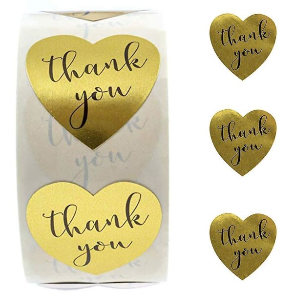500 Pcs Gold Heart Shape Thank You Sticker, Handmade Sticker Label, Self Adhesive Sticker, "thank You" Sticker, Baking Label, Handmade Gift Decor