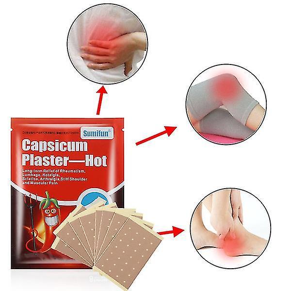 External Use Capsicum Plaster Neck Pain Relief Joint Pain Patch Rheumatic Arthritis Patches Self Heating Massage Relaxing Capsicum Plaster 16pcs