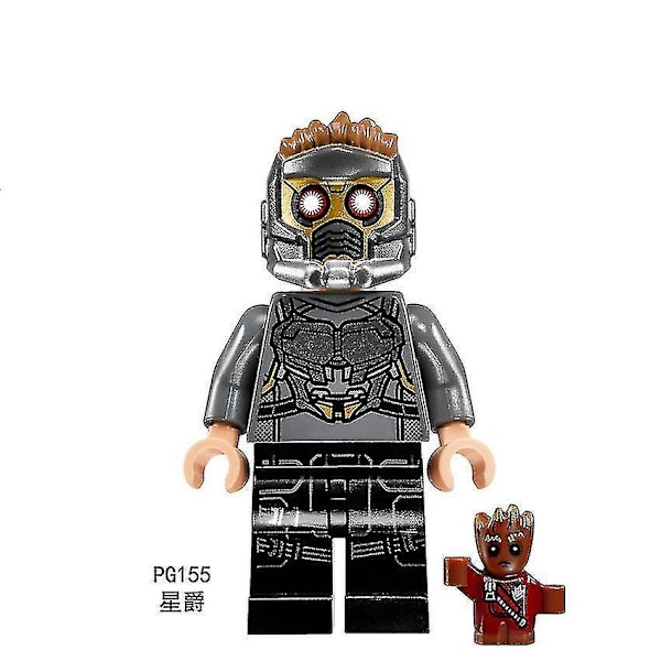 8pcs Superhero Raccoon Yongdu Star Star Nebula Small Tree Man Children Assembled Puzzle Building Block Minifigure Toy