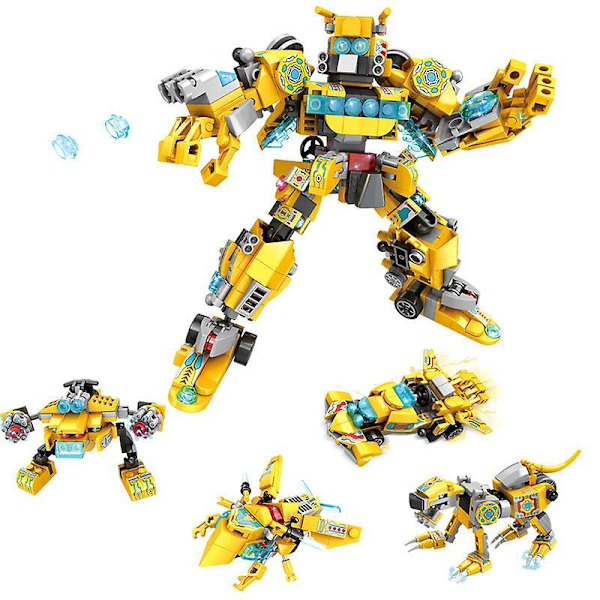 4 In 1 Small Particle Assembled Building Blocks Wasp Deformation Mecha Human Small Particle Assembled Building Blocks