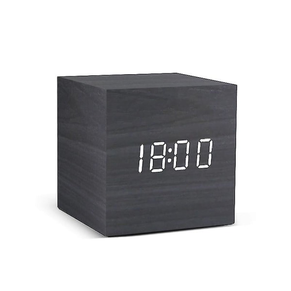 Alarm Clock Led Wooden Watch Table Voice Control Usb/aaa Powered Electronic Desktop Clocks-cl.