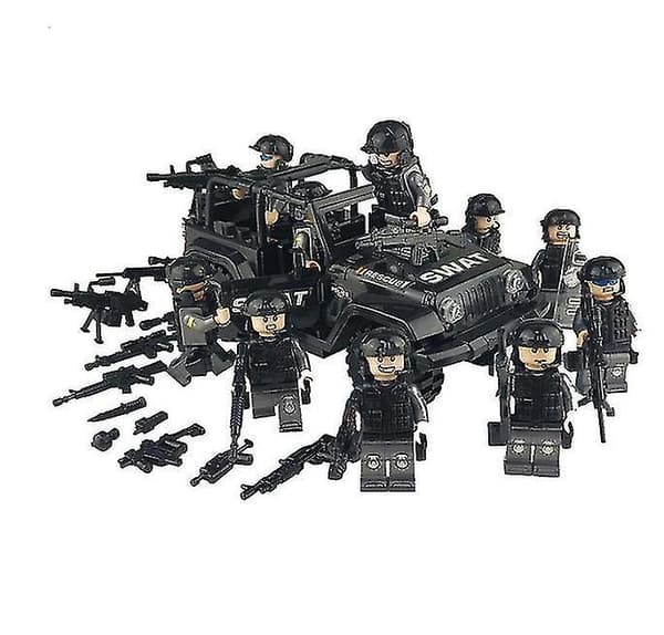 Military Special Forces Soldiers Bricks Figures Guns Weapons Compatible Armed Swat Building Blocks