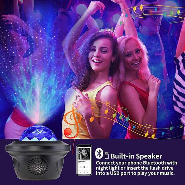 Projector, Starry Sky Projector, Remote Control With Bluetooth Music Speaker, Northern Lights Night