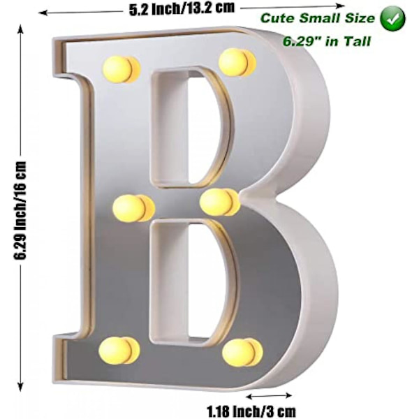 LED Marquee Bogstav Lys 26 Alfabet Lysende Bogstaver Skilt Perfekt Til Natlys Bryllup Fødselsdagsfest Julelampe Hjemmebar Dekoration B09 B
