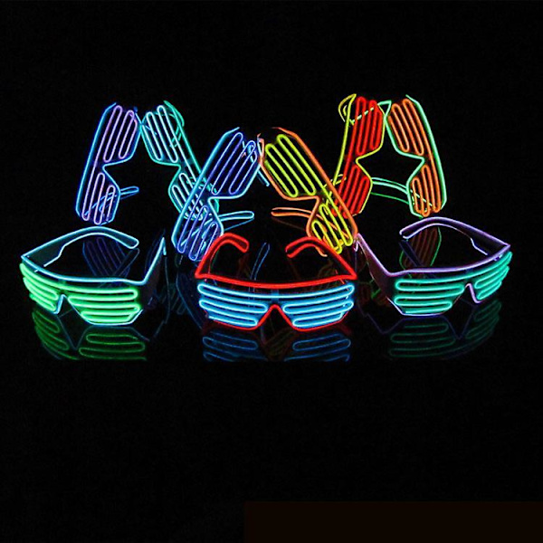 Neon LED Lysende Blinkende Briller Eyewear Til Natklub Halloween Rave Party Diskotek A