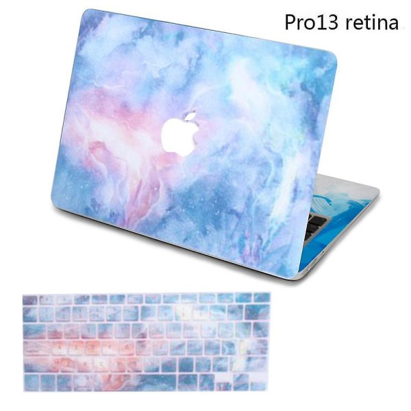 Creative Hard Shell & Keyboard Cover Compatible With Macbook Pro13 Gypsophila