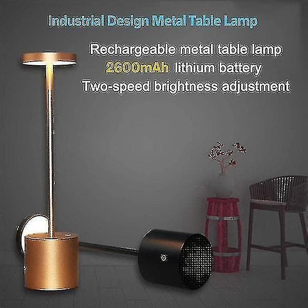Cordless Led Table Lamp Portable Usb Rechargeable(black)