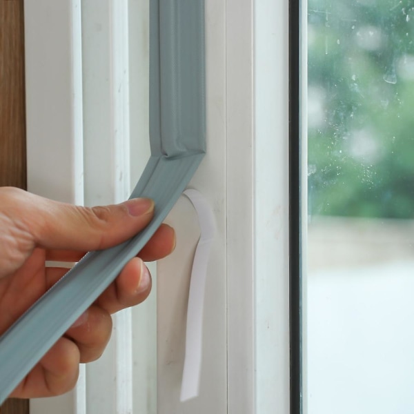 10m Self Adhesive Anti Collision Window Seal Strip Soundproof And Windproof Foam Door Rubber Strip For Sliding Windows Gray