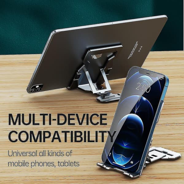 Foldable Mobile Phone Holder Ultra-thin Cradle Cell Phone Stand Phone Bracket Desk Stand Grey