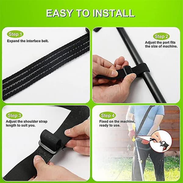Lawn Mower Brush Cutter Trimmer Shoulder Harness Strap Adjustable Labor Saving Strap Black