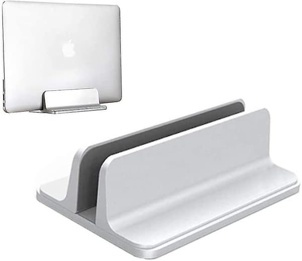 Laptopstativ, Vertikalt Laptopstativ Justerbart Stativ For Macbook / Notebook / Surface Pro Og Ipad, Sølv