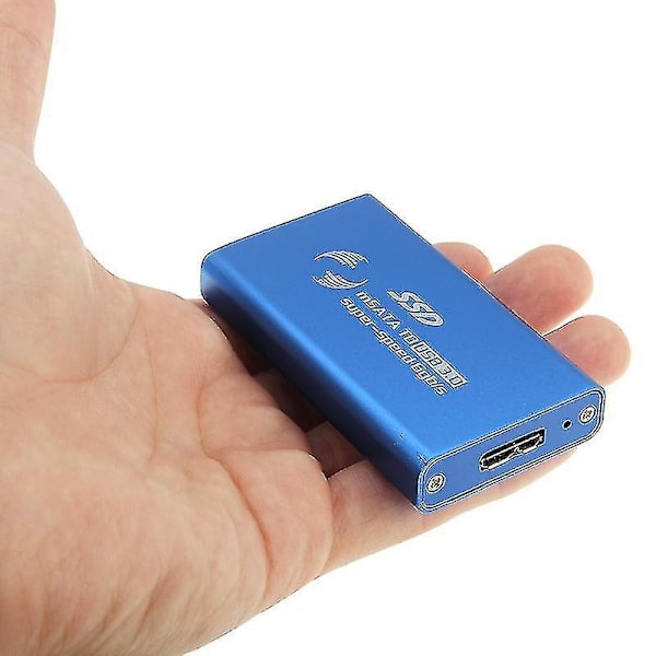 6gb/s Msata Solid State Disk Ssd Til Usb 3.0 Harddisk Kabinett (blå)