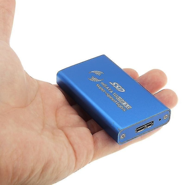 6gb/s Msata Solid State Disk Ssd To Usb 3.0 Hard Disk Case(blue)