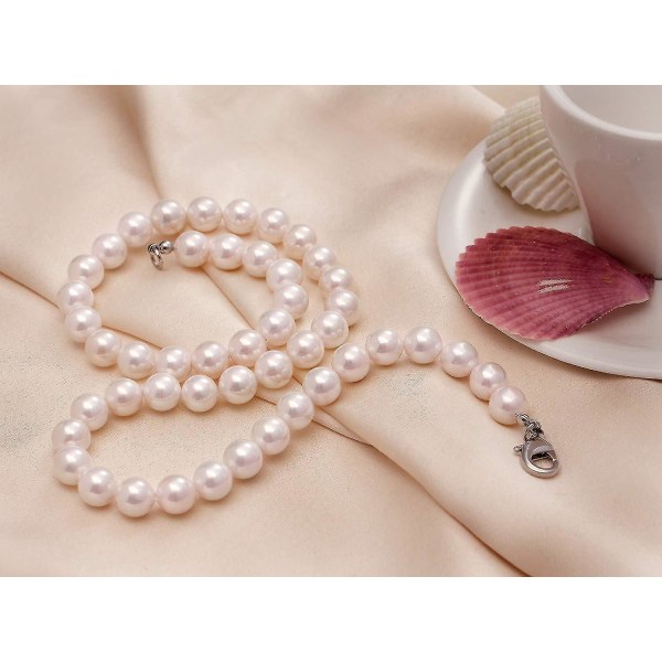 Pearl Necklace Men Simple Handmade Strand Bead Necklace 2022 New Trend 50cm