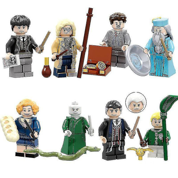 Yh 8pcs Harry Potter Doll Queenie Jacob Voldemort&#39;s Magical Animal Assembling Building Block Minifigure Toy
