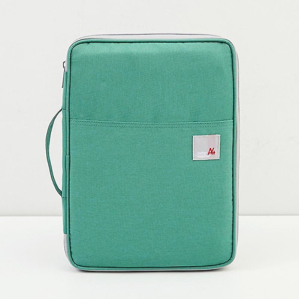Waterproof Oxfored A4 File Folder Document Bag Business Briefcase Storage Bag For Notebooks Pens Pad Computers Student Gift Green