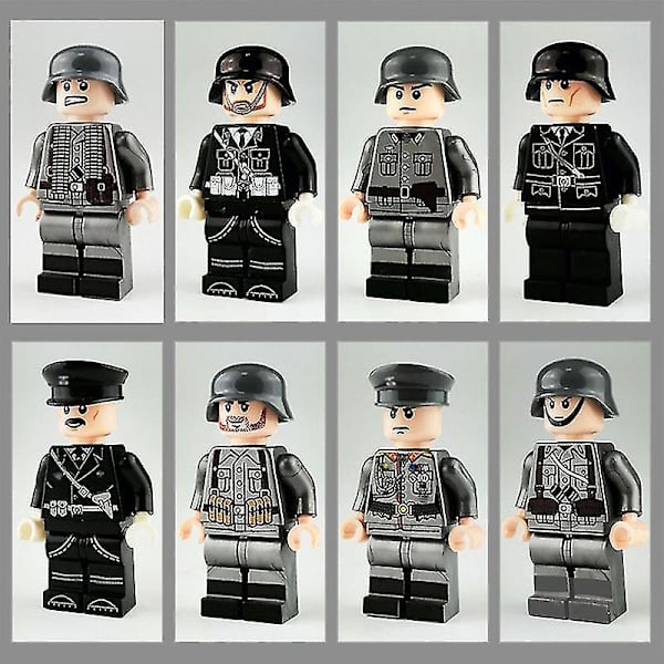 8pcs Military Building Blocks Minifigure 2 Station German Officers And Soldiers Building Blocks Toy