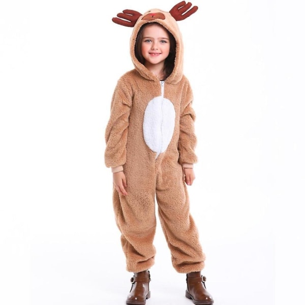 Facecloth Children's One-piece Christmas Moose Costume Christmas Party Role-playing Costumes S-xl L