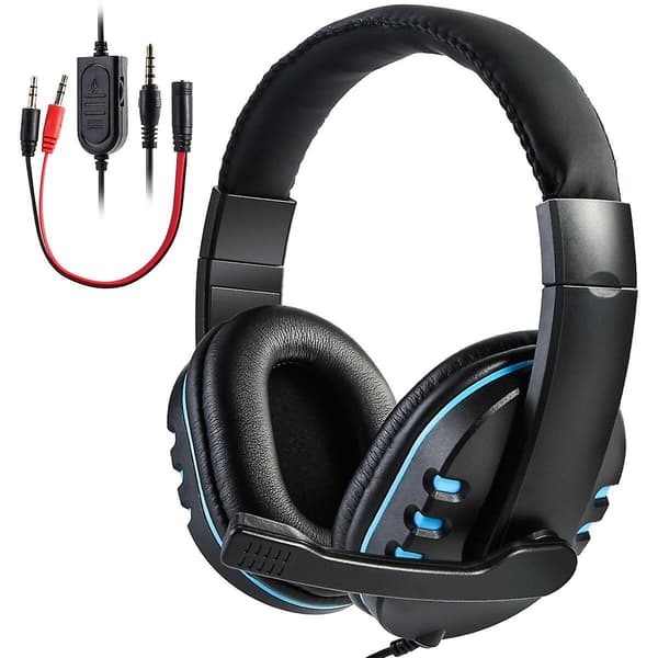 Hi-fi Gaming Headset Computer Hovedtelefoner Med Mikrofon Til Pc Ps4 Xbox One Black Red