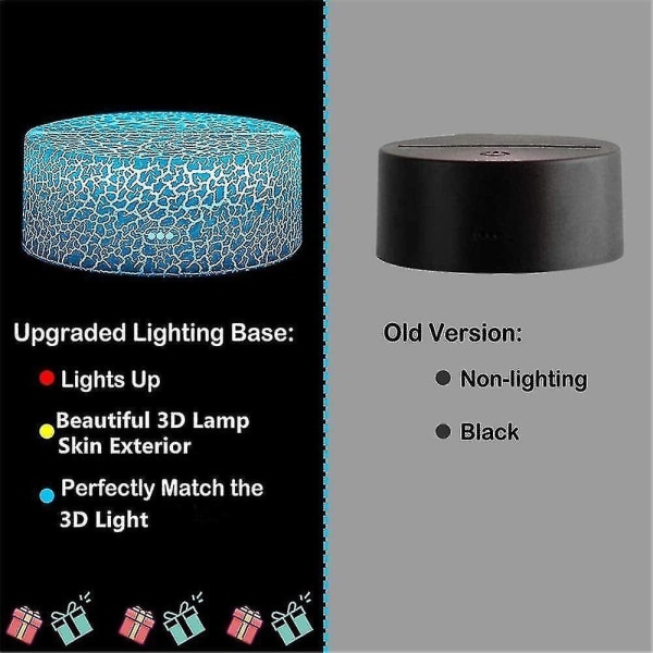 3D Lamps with Remote Control, LED Lamp 16 Color Light Dimmable Touch Switch USB / Battery Insert