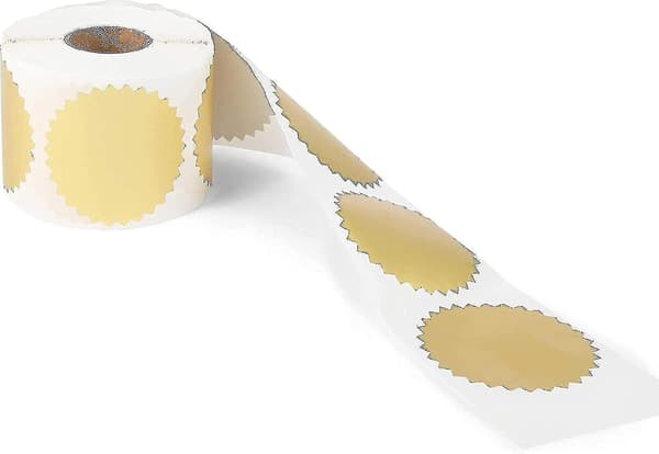 Round Gold Mailing Label Stickers Roll, Envelope Seal -2 In(golden)(500pcs)