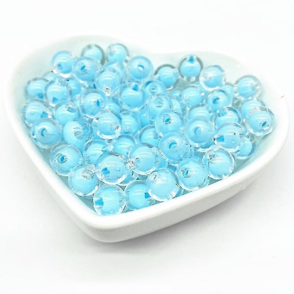 8mm Acrylic Round Beads Loose Spacer Beads For Jewelry Making Rose