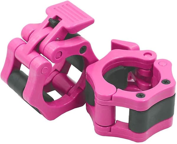 Weight Bar Collars, Locking 2 Inch Barbell Clamps Pink