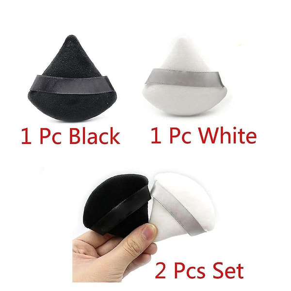 2 Pack Soft Cotton Makeup Puffs Mini Face Makeup Sponge Face Triangle Powder Puff