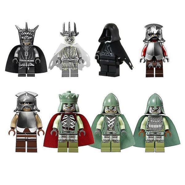 8pcs Hobbit Series Lord Of The Ring Spirit King Strong Orc Assembling Building Block Mini Toy