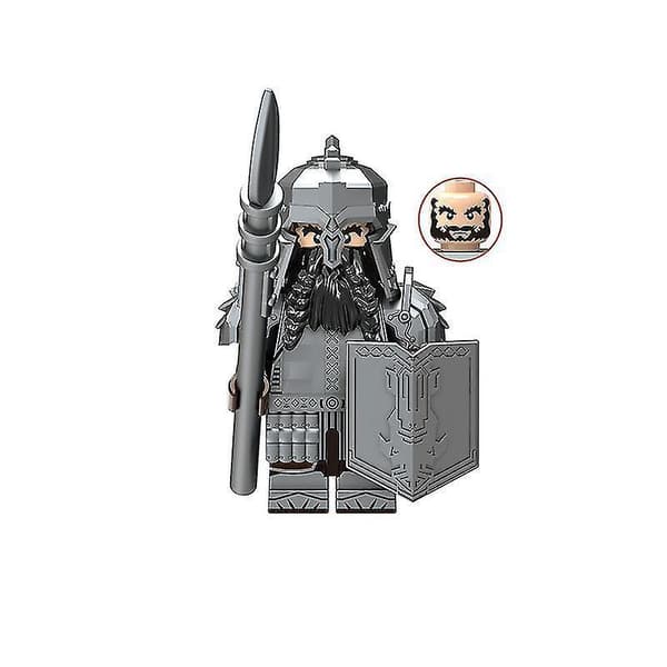8pcs Medieval Series Dwarf Warrior Warrior Small Particle Building Block Minifigure