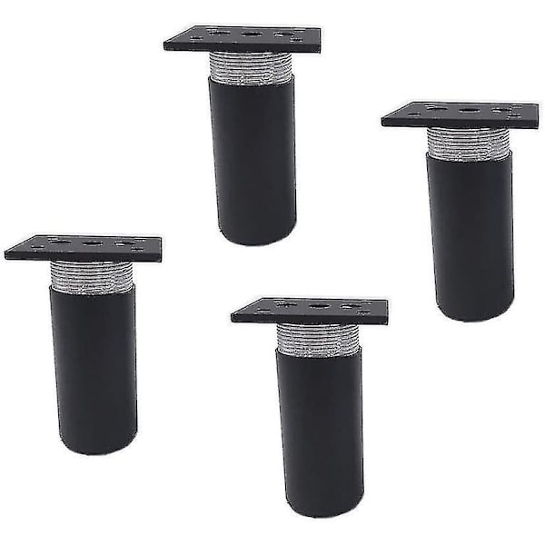 4-pak Aluminium Legering Møbelkabinet Justerbare Fødder Metal Runde Sofa Seng Fod Ben