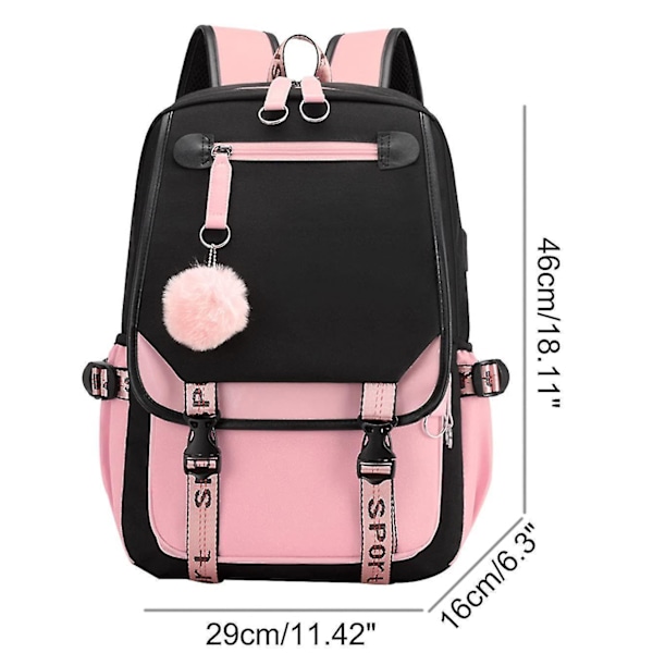 Harry Potter Print Usb Backpack Casual Middle School Student School Bag