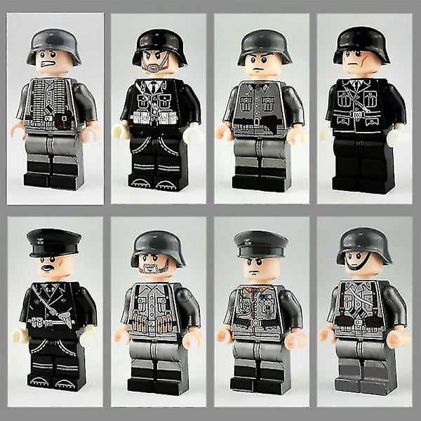 8pcs German Officers And Soldiers Military Building Blocks Minifigure