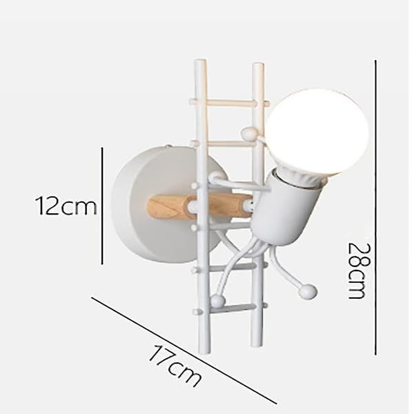 Humanoid Wall Lamp Interior Decoration Wrought Iron E27 Base Bedroom Kitchen (E1)