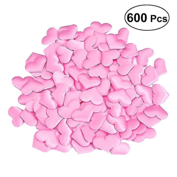 600pcs Artificial Petals Love Heart Fake Sponge Heart Party Supplies Wedding Engagement Table Confetti Decoration (pink)
